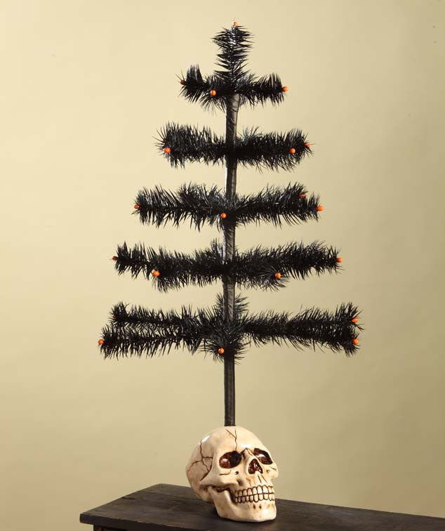 Black Feather Tree in Skull