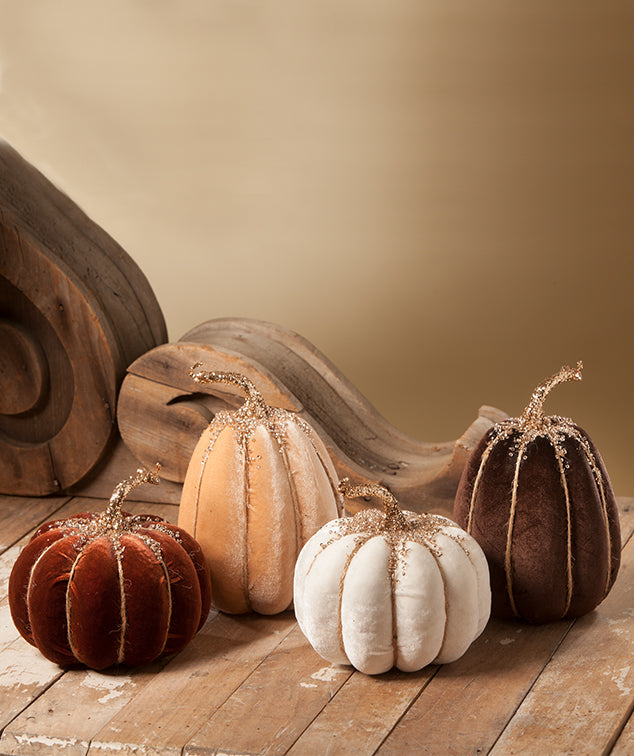 Elegant Fall Velvet Pumpkins