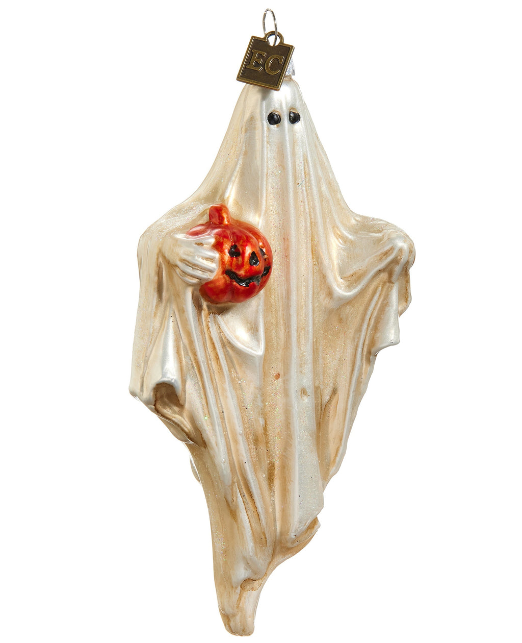 Boo Ghost with Pumpkin Ornament