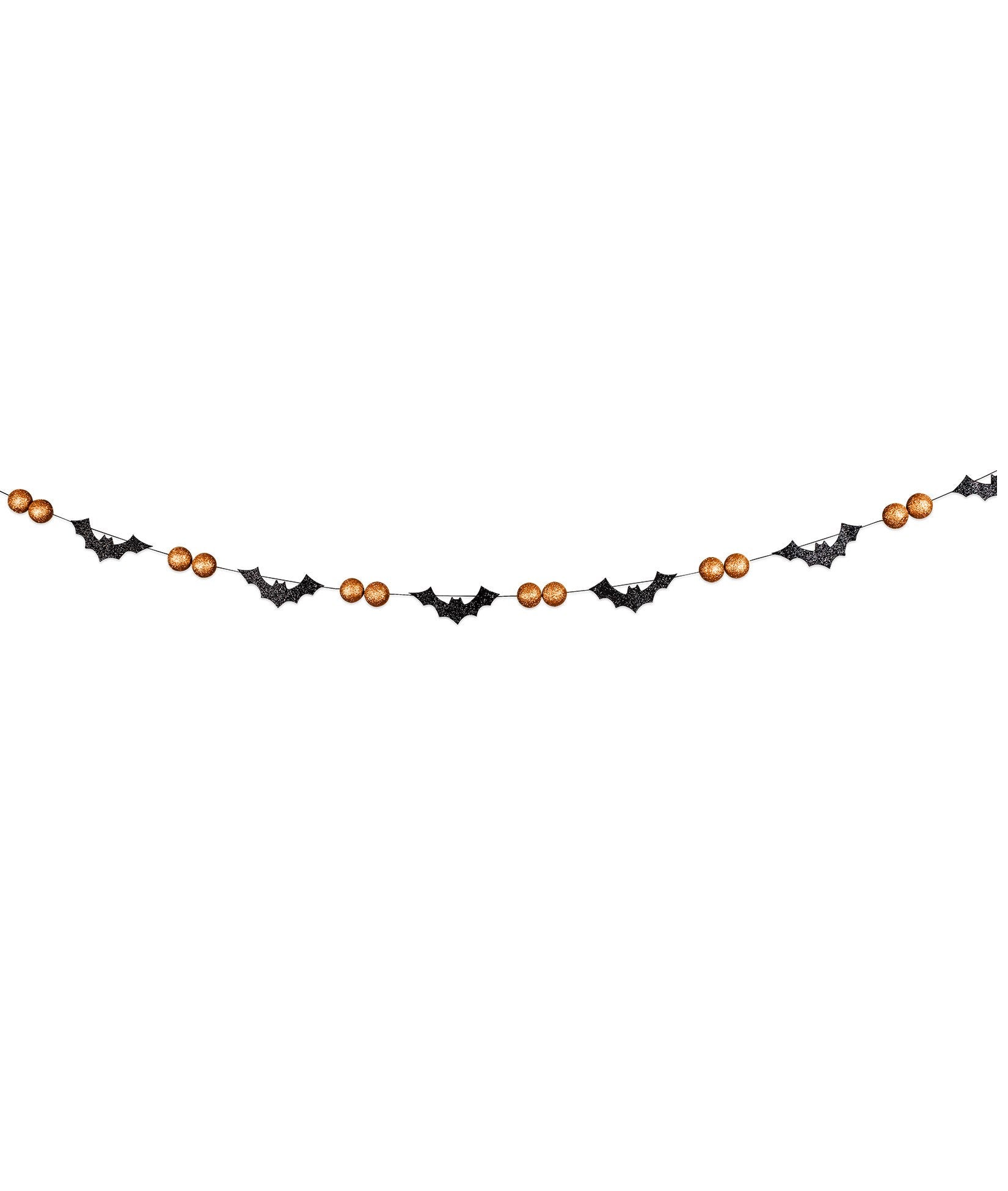 Glittered Bat & Orange Ball Garland