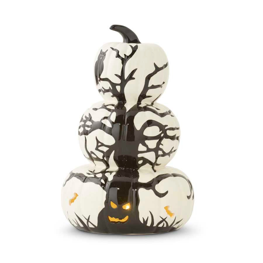 Haunted Halloween Tree Pumpkin Stack - LED