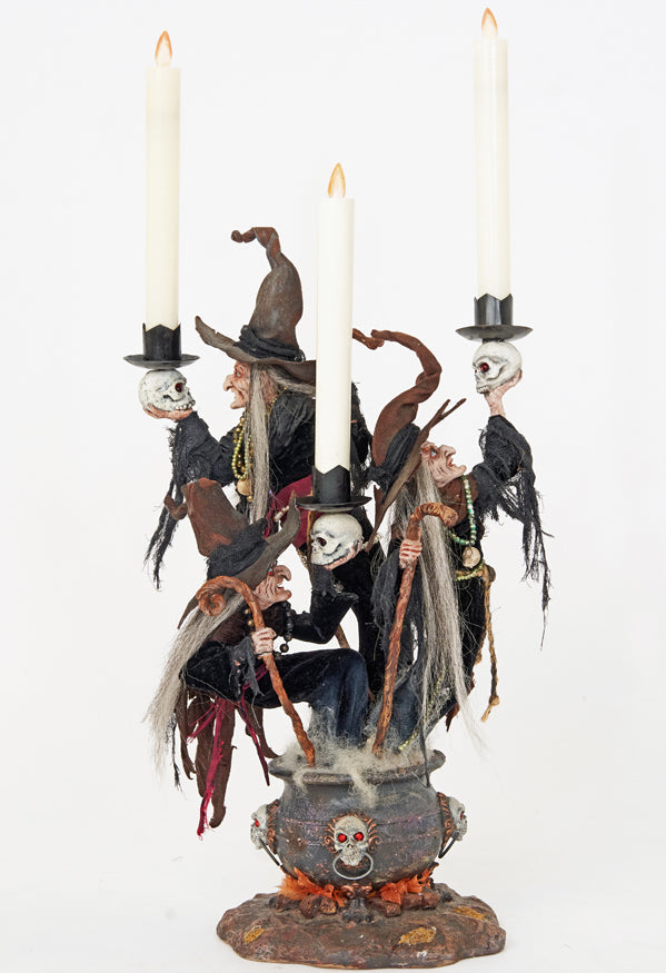 Katherine's Collection 3 Witches Candelabra