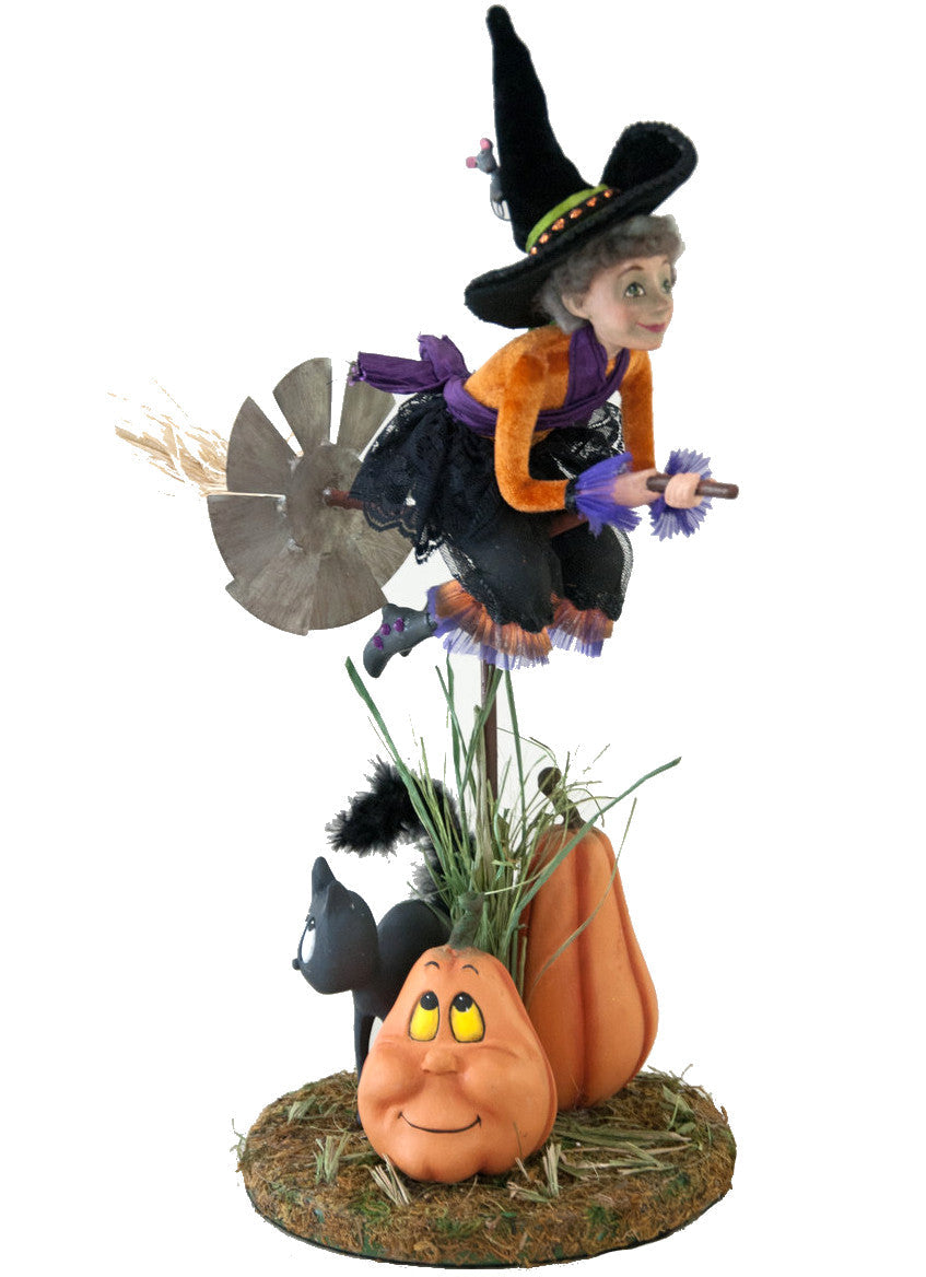 Katherine's Collection Belinda Witch Flying on Broom Figurine