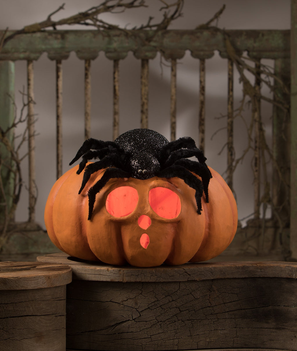 Spider on Pumpkin Jack-O-Lantern