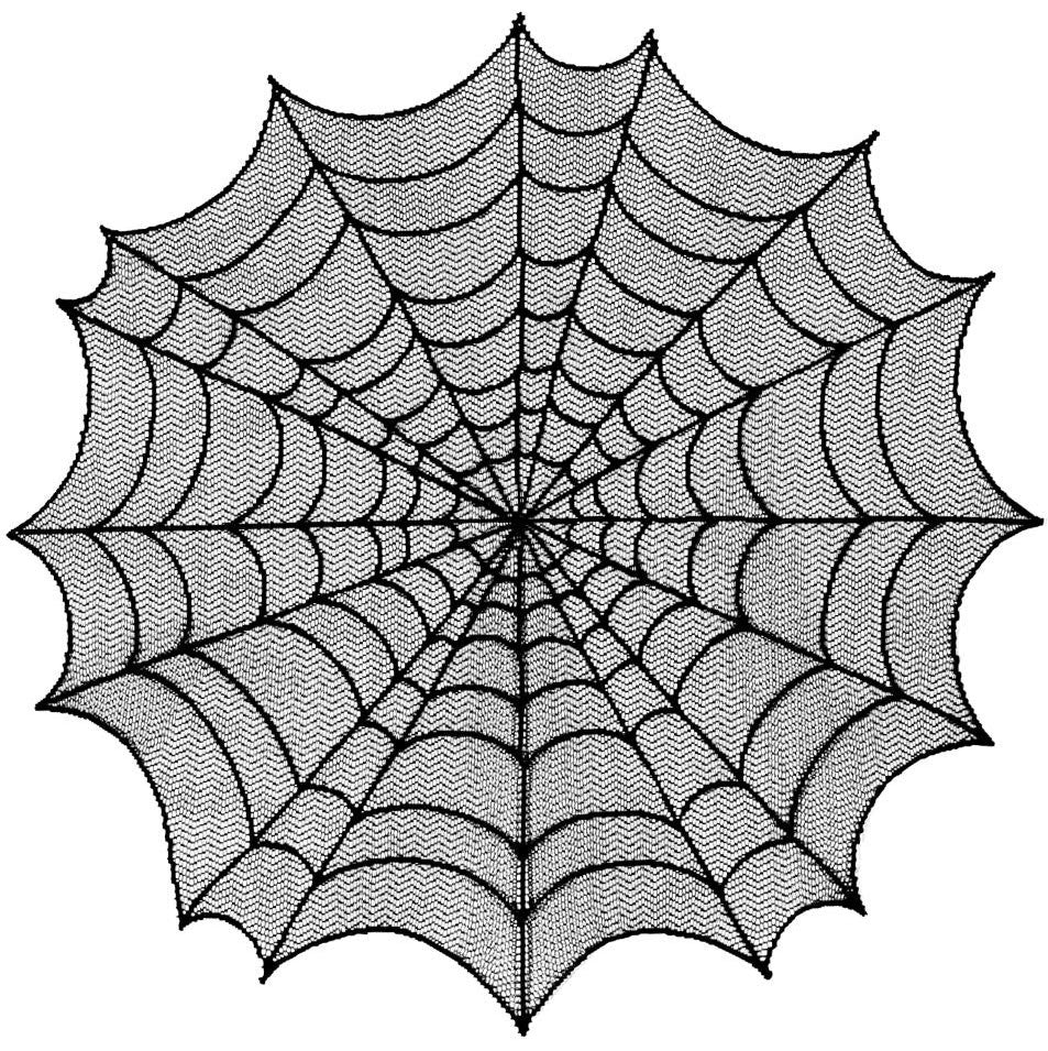 "Black Lace Spider Web Table Topper - 30"" Round"
