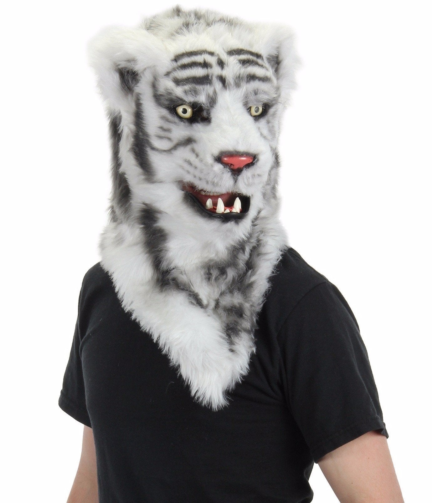 White Tiger Mask with Moving Mouth